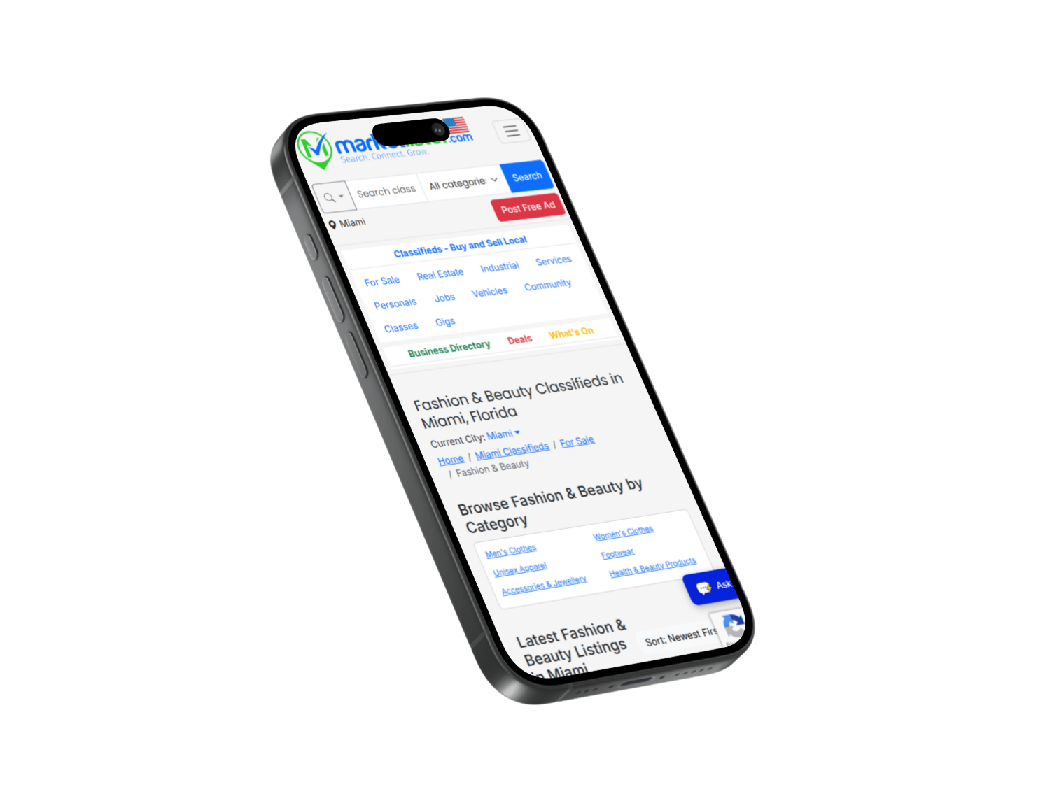 MarketLister mobile experience